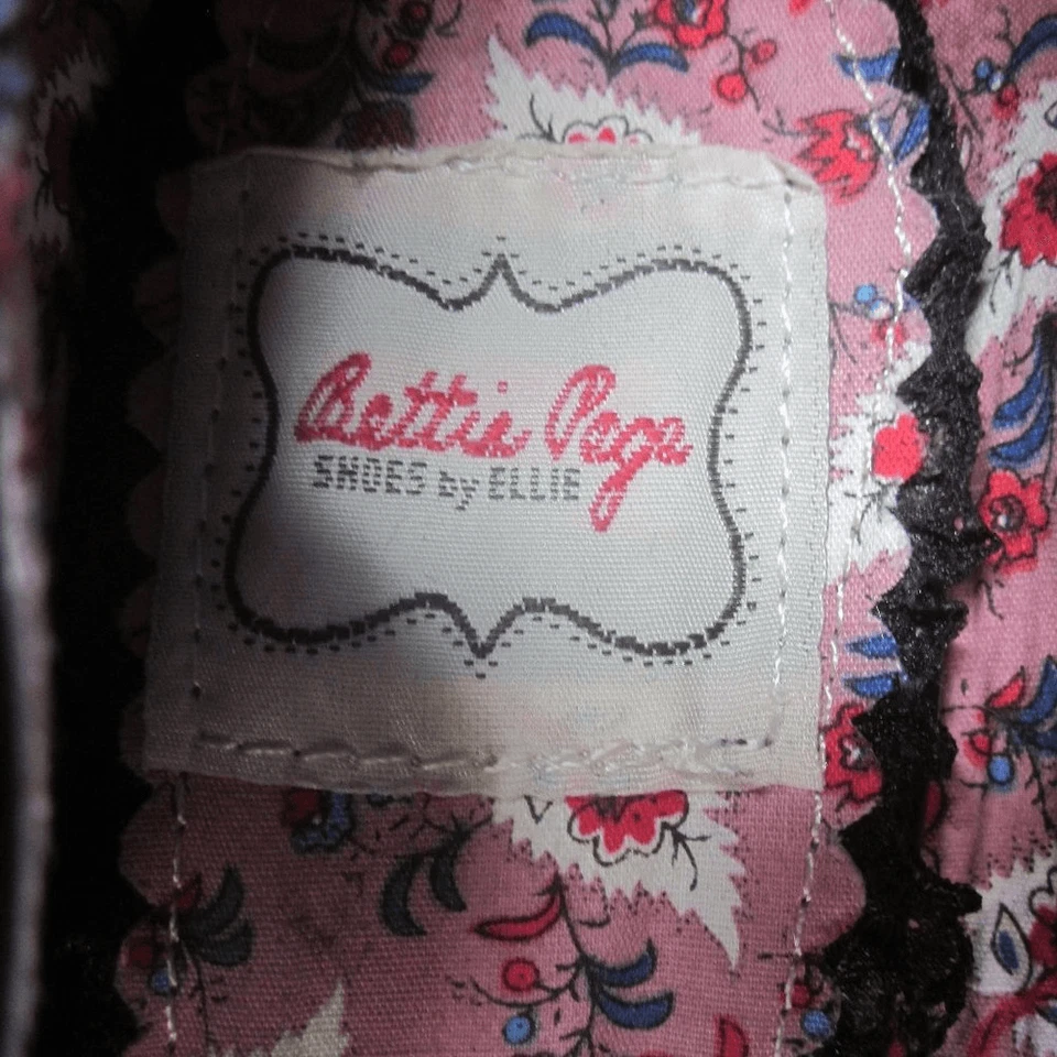 Zapatos Bettie Page de Ellie para mujer talla 7 cuero negro correa Mary Jane tacones de 3,5" Foto 2 de 4