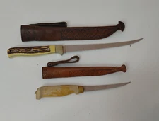 (2) Elk Ridge Faux Bone & Rapala J Marttiini Finland Filet Knives Lot of 2