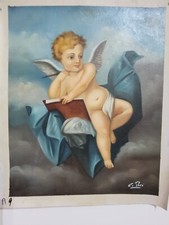 Quadro Ritratto angelo Dipinto  Olio su Tela 40x50 CM compreso telaio Firmato