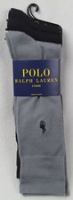 Polo Ralph Lauren 3 Pairs Dress Socks Grey Black NWT