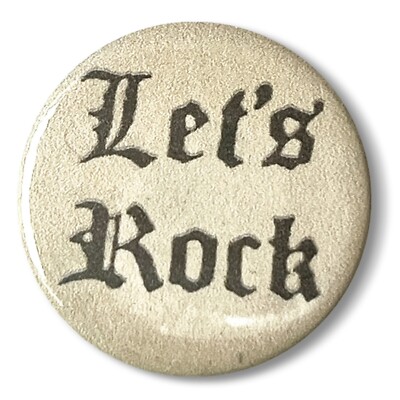 Lets Rock Pin Anstecker 25 mm Vintage Rock N Roll Punk Retro Button UK