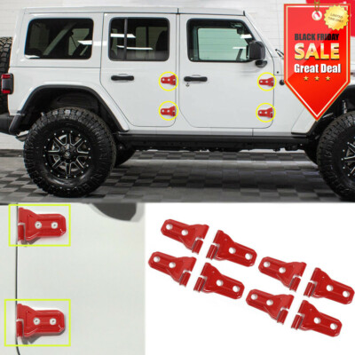 Red Door Hinge Cover Trim ABS Accessories for Jeep Wrangler 2018 JL Rubincon