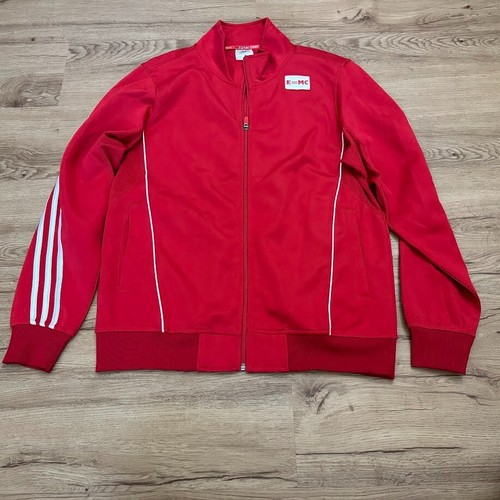 Vintage adidas Badminton Sports Tracksuit Jacket Size Medium Red E=mc2 Einstein