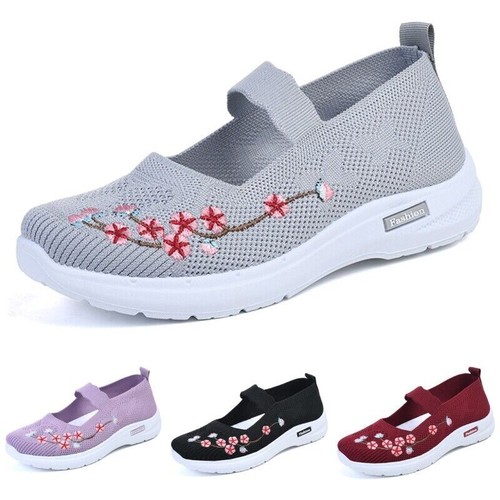 Womens Flats Comfort Mary Jane Sneaker Ladies Slip On Sports Breathable Non-Slip - Bild 6 von 28