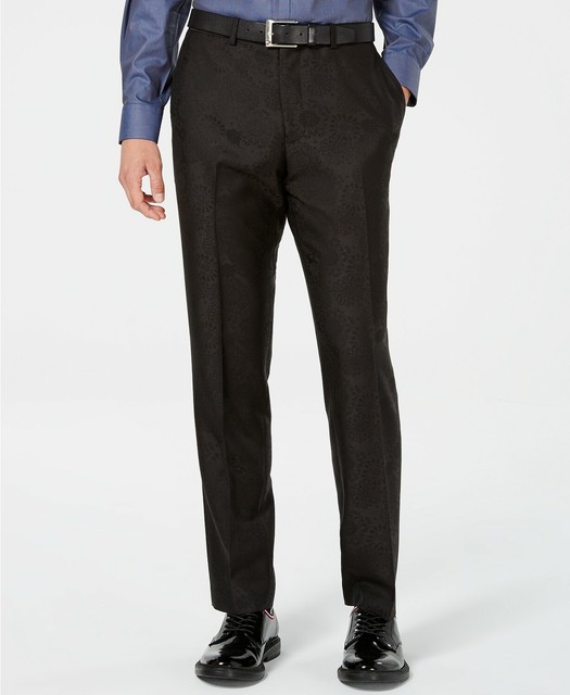Bar III Men's 34w 30l Black Floral Slim 