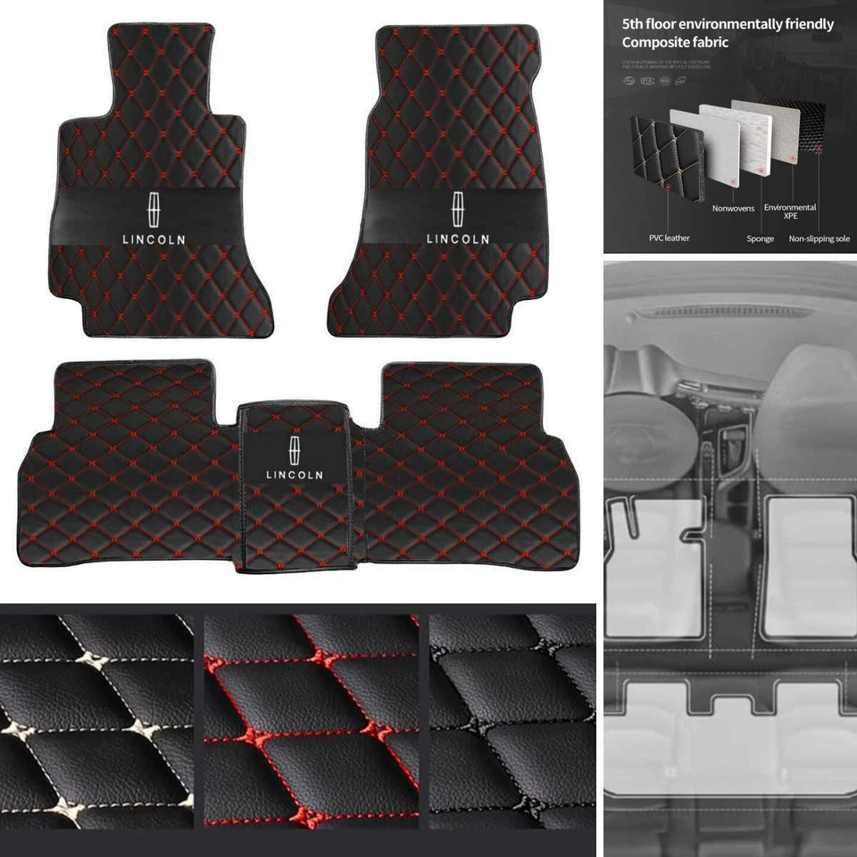 For Lincoln MKC-MKS-MKT-MKX-MKZ All Weather Car Floor Mats Foot Pads Carpet Auto - Image 2 of 4
