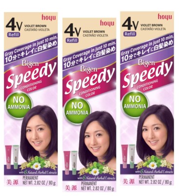 Bigen Speedy Conditioning Color Refill #4V Violet Brown (Pack of 3)