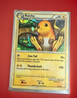 Raichu 10/123 HeartGold SoulSilver HGSS Cracked Holo Rare Pokemon TCG NM |  eBay