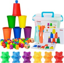 Colorful Counting Bears Set with Sorting Cups - Fun Math Learning for Kids 