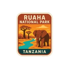 Ruaha Tanzania National Park Sticker Decal Vinyl Die-Cut World National Parks 