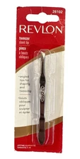 #26102 Revlon Slant Tip Tweezer Stainless Steel Precision for Shaping & Tweezing