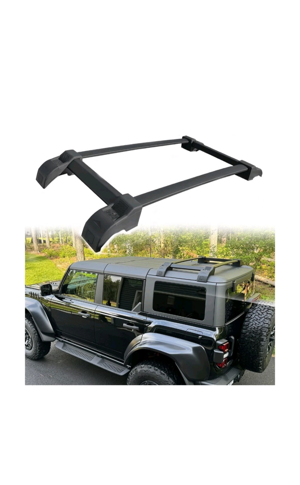 Half Roof Rack Fit for 2021-2025 Ford Bronco 4-Door Hardtop Roof Rails Luggage