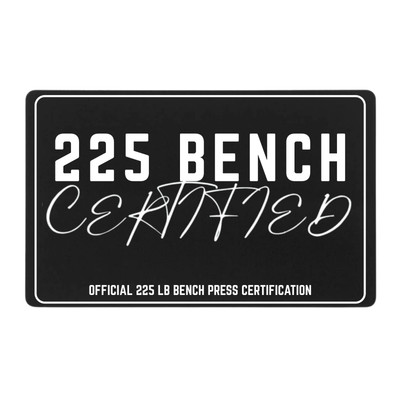 225 Bench Certified Official Bench Card Gym Lifting Body Building