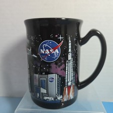 NASA Kennedy Space Center Embossed Space Shuttles Tall Coffee Mug Black - 16oz