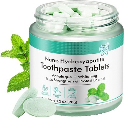 150 Toothpaste Tablets Natural Peppermint Fluoride Free Travel Friendly