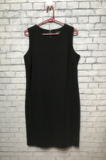 Grace, Women 14, Black Sleeveless Back Zip Round Neck Office Career Mdi Dress
