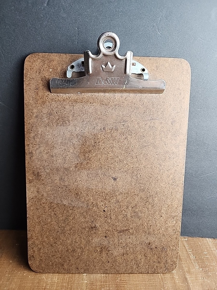 アンティーク雑貨 USAVINTAGE L CLIPBOARD WAVERLYGRAVEL Vintage Clipboard A & W Made in USA Hardboard Wood Composite 9x12