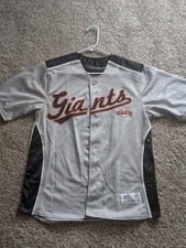 MLB Dynasty Series San Francisco Giants Button Front Stitched Baseball Jersey M