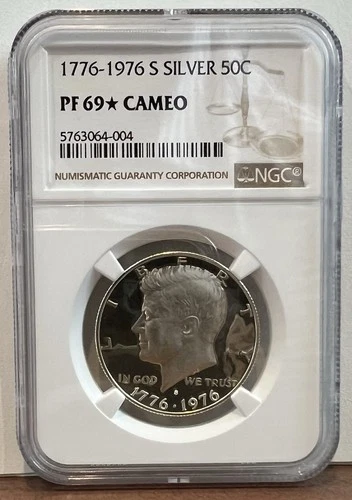 1776-1976 S Silver 50C PF 69* Cameo