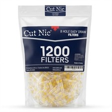 Cigarette Filters, 1200 Pack, 8 Hole Draw, 4 Travel Cases, Regular King Size