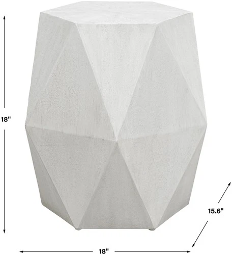Uttermost 25273 Volker 18"W Wood Accent Table - White - Picture 6 of 6
