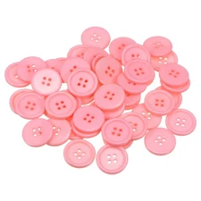 80pcs 36L Sewing Buttons 7/8" Resin Round Flat 4-Hole Craft Buttons, Pink