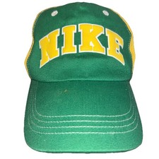 Nike Hat Cap Strap Back Youth Green Yellow Baseball One Size Logo child sz 