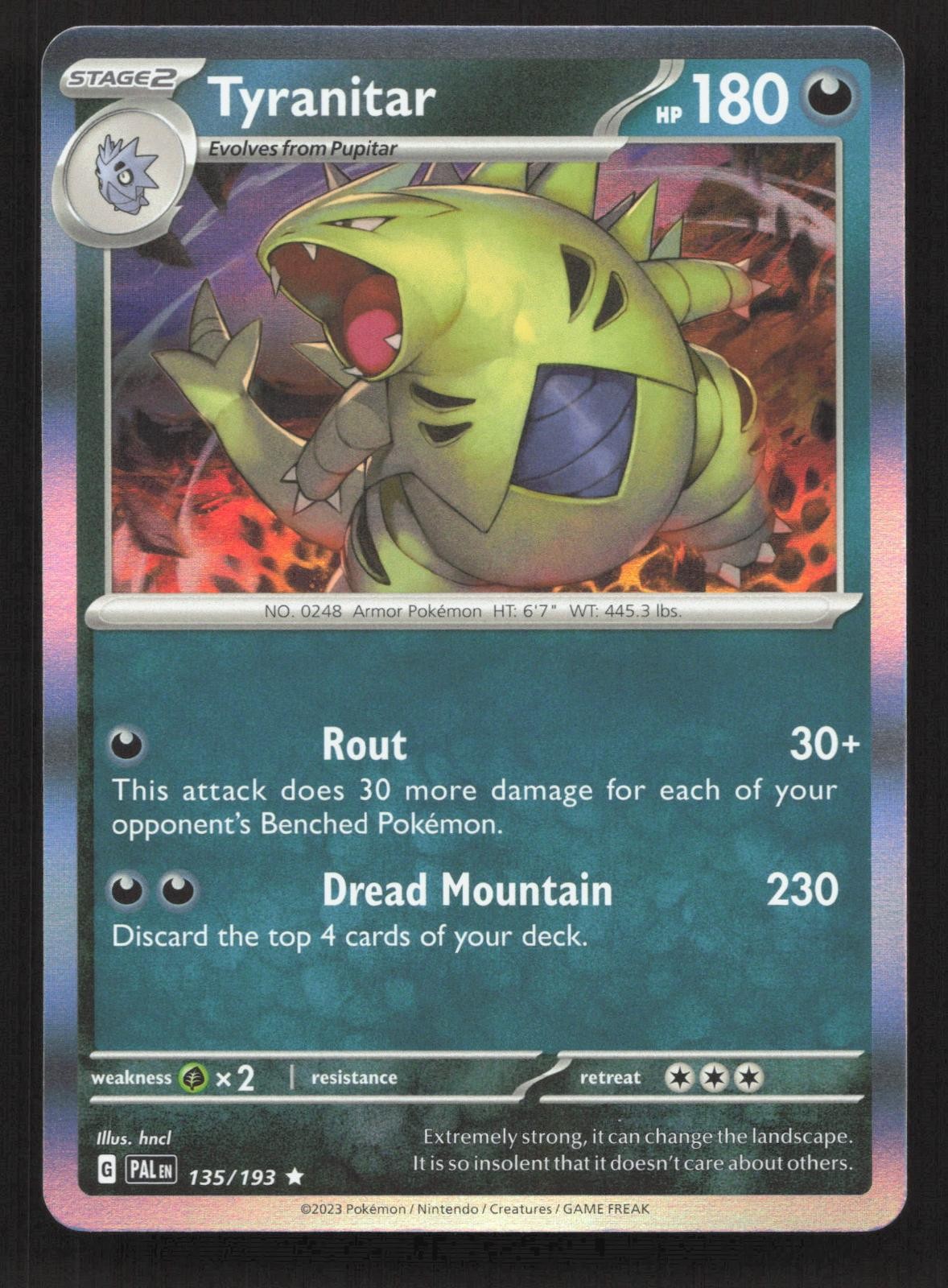 Tyranitar 135/193 PALDEA EVOLVED Rare Pokemon NM/M