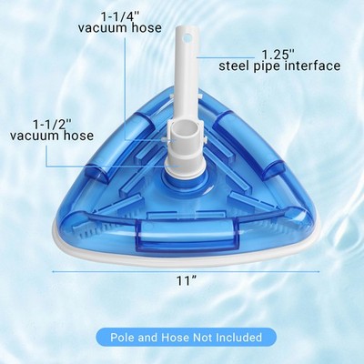Swimming Pool Vacuum Head Clear View, Transparent Weighted Triangle Connection