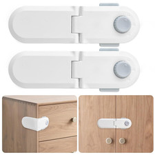 Child Proof Cabinet Locks  2-Pack Baby Proofing Cabinet Drawer Door Latches Chil