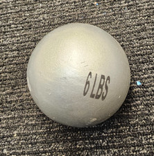 6lb Cast Iron Shot Put Ball For Track  Field Training / Silver