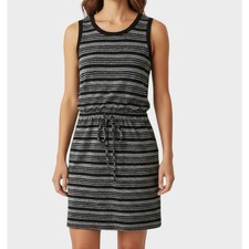 Banana Republic Womens XS Sleeveless Striped Dress with Pockets Cinched Waist