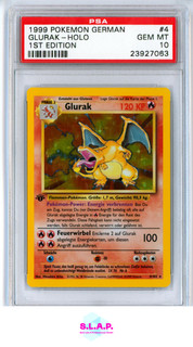 GLURAK HOLO 1ST EDITION BASE POKEMON GERMAN 1999 4 PSA 10
