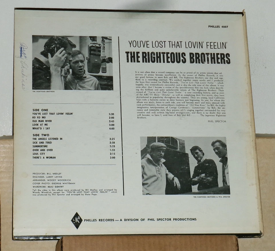 The Righteous Brothers – You've Lost That Lovin Feelin - Vinyl LP Record Album Foto 2 de 2