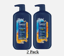  2 Pk Suave Men 3 in 1 Mens Body Wash,Hair,Face and Body Wash, Hadrating 3 in 1