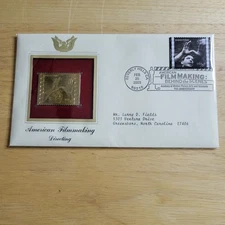American Filmmaking Directing 22kt Gold Replica Stamp 1st Day Issue w/card