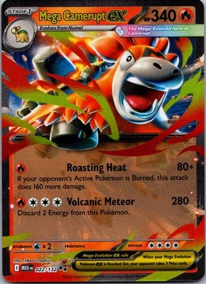 Mega Camerupt ex Holo Double Rare ME01: Mega Evolution 022/132 NM