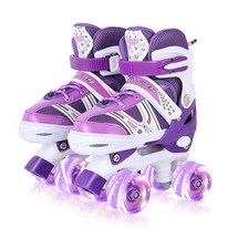 Roller Skates for Kids Adjustable Size Double Roller Skates with All Wheels Ligh