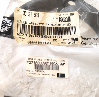 Bombardier/SeaDoo 271000303190 Trimming Ring Watercraft New NOS