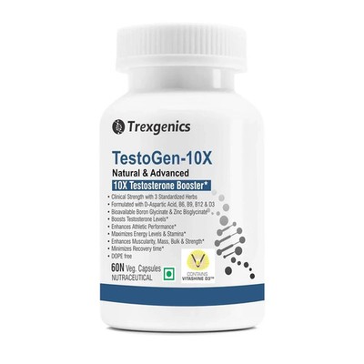 Testogen-10X Synergistic Testosterone & Athletic Performance Booster 60 Caps