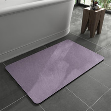 Bath Mat Rug Non Slip Absorbent Faux Suede Surface 16x24 Lavender Bathroom Floor