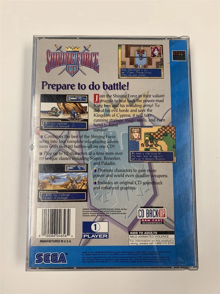 Shining Force CD (Sega CD) - CIB - Complete in Box w/ Manual & Reg Card! - Image 2 of 4