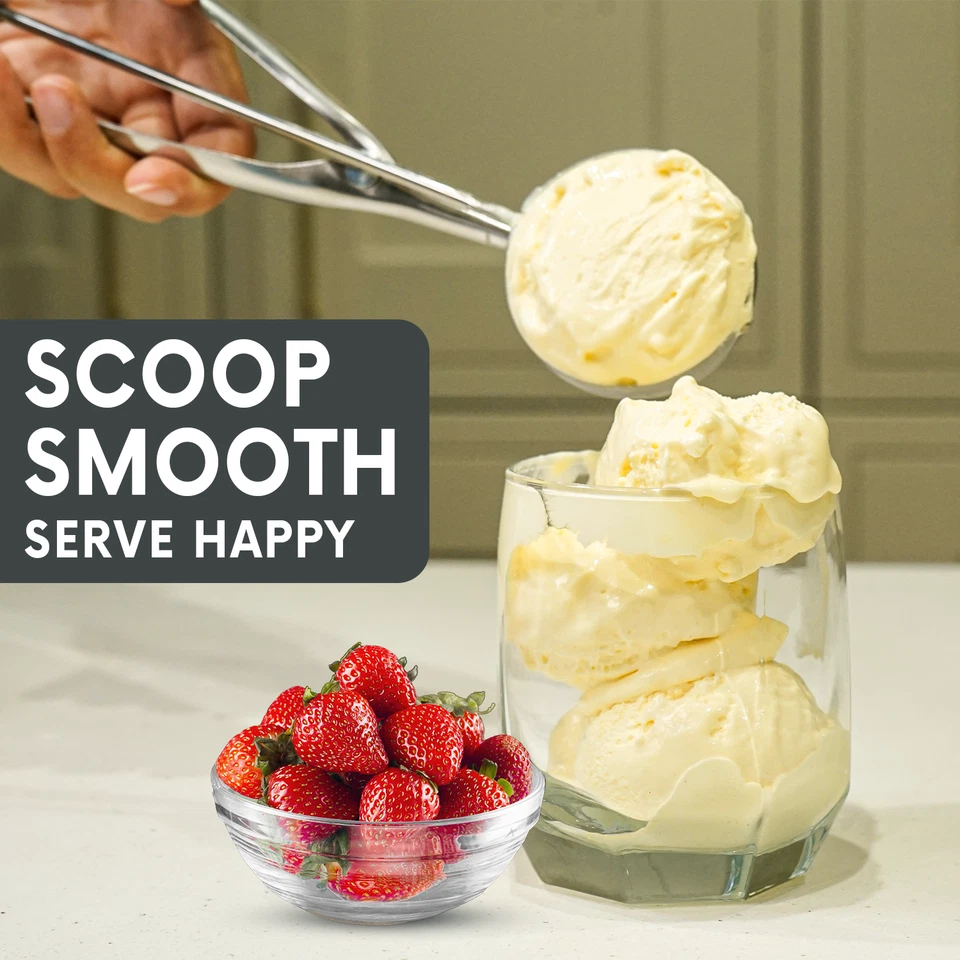 AEX Heavy Duty Stainless Steel Ice Cream Scoop with Trigger 22.5cm Dessert Tool - Image 2 of 4