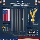 AplusChoice 20ft 13 Gauge Sectional Flag Pole Kit w/  Light US Flag Gold Eagle — photo 5