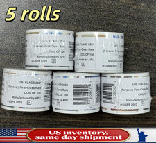2024 US Flag Stamps 5 Rolls 100 Each Sealed New Collectible Mailing Supply--