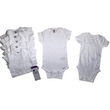 Gerber Carter's White Short Sleeve Onesies Newborn 0  3M Lot of 7 NWOT
