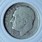 1952 D ROOSEVELT DIME - 90% SILVER - MELT VALUE $ 5.70 each - BCDR 09