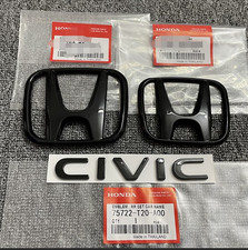 Black 3pcs Fit For Honda 2006-2015 Civic Sedan 4-dr Front Rear H Emblem Badge Black 3pcs Fit For Honda 2006-2015 Civic Sedan 4-dr Front Rear H Emblem Badge