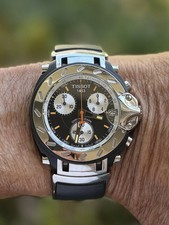 Full Set Tissot T-Race Chronograph, Reference T472, On A Black Rubber Strap