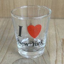 I Love New York Shot Glass Clear With Red Heart Vintage Souvenir